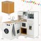 White Natural Kids Kitchen Playset with Washing Machine 2-Piece MDF 3+ Years